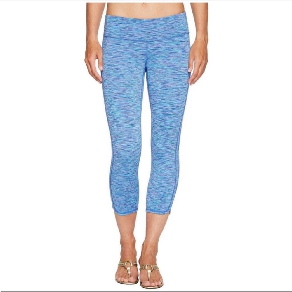 Lilly Pulitzer Luxletic Stretch Cropped Blue Patterned Fitted Leggings